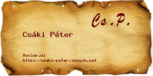 Csáki Péter névjegykártya