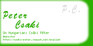 peter csaki business card